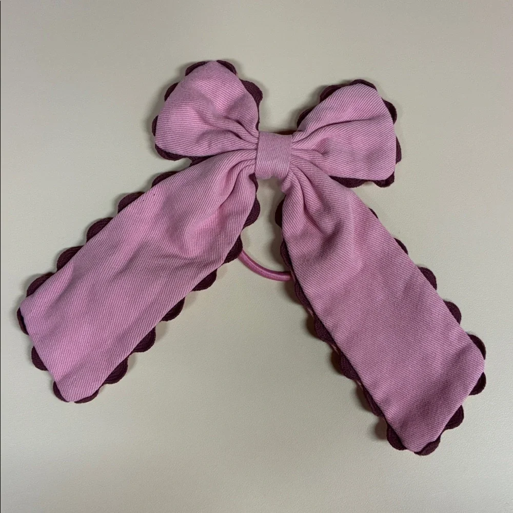 NWOT. Zara Kids Pink Elastic Hair Tie with Bow Appliqué and Bobby Pin.